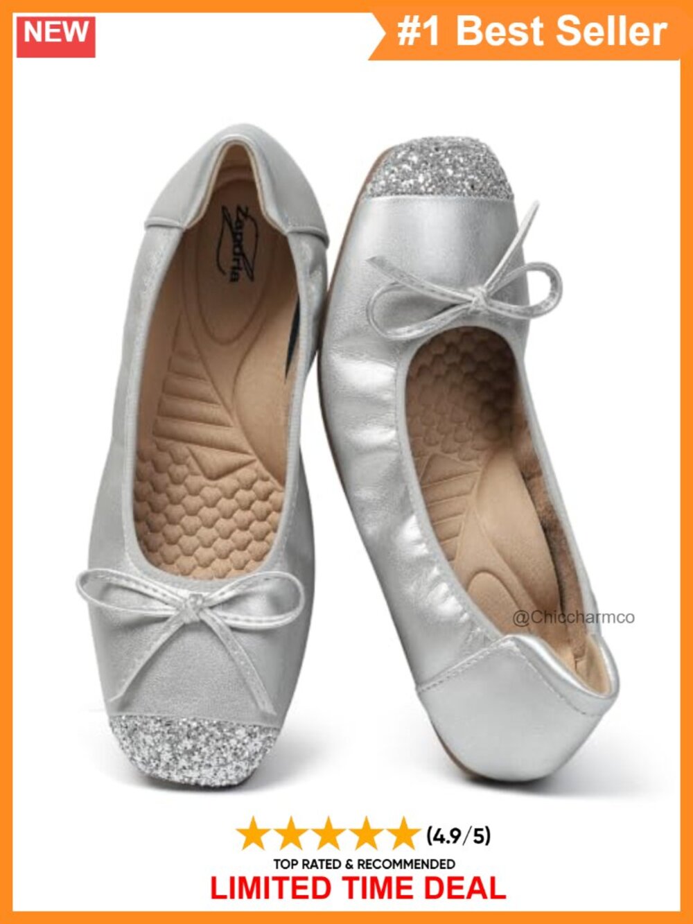 Foldable Ballet Flats Faux Leather Square Toe Bow Slip On Shoes